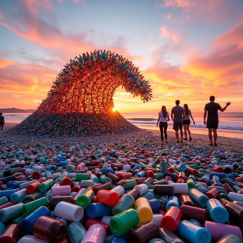 Large-Scale Contemporary Beach Art Installation