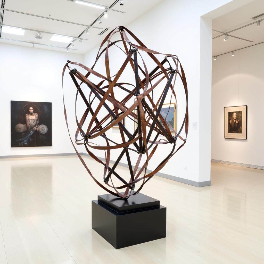 Contemporary Metal Sculpture in a Gallery Setting