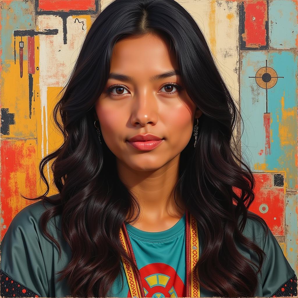 Contemporary Native American Portrait Painting