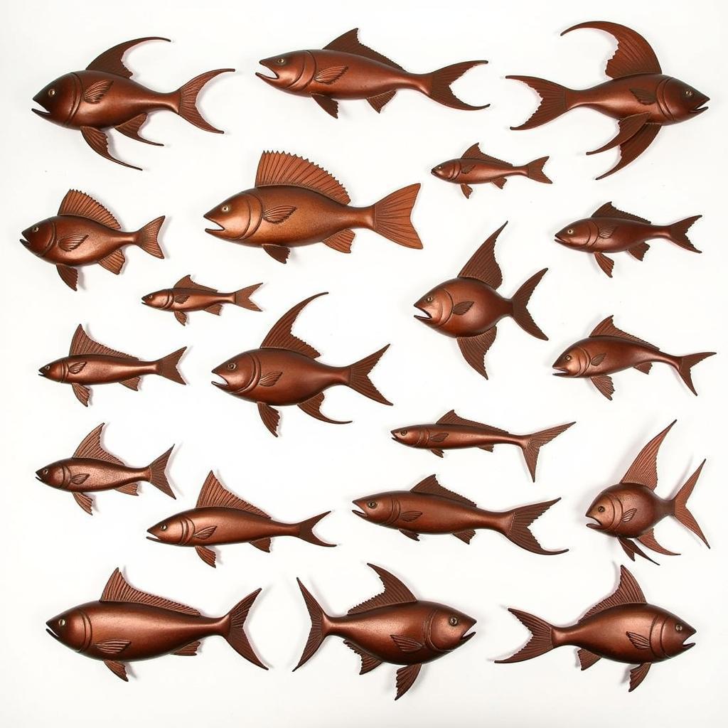 Variety of Copper Fish Wall Art Designs