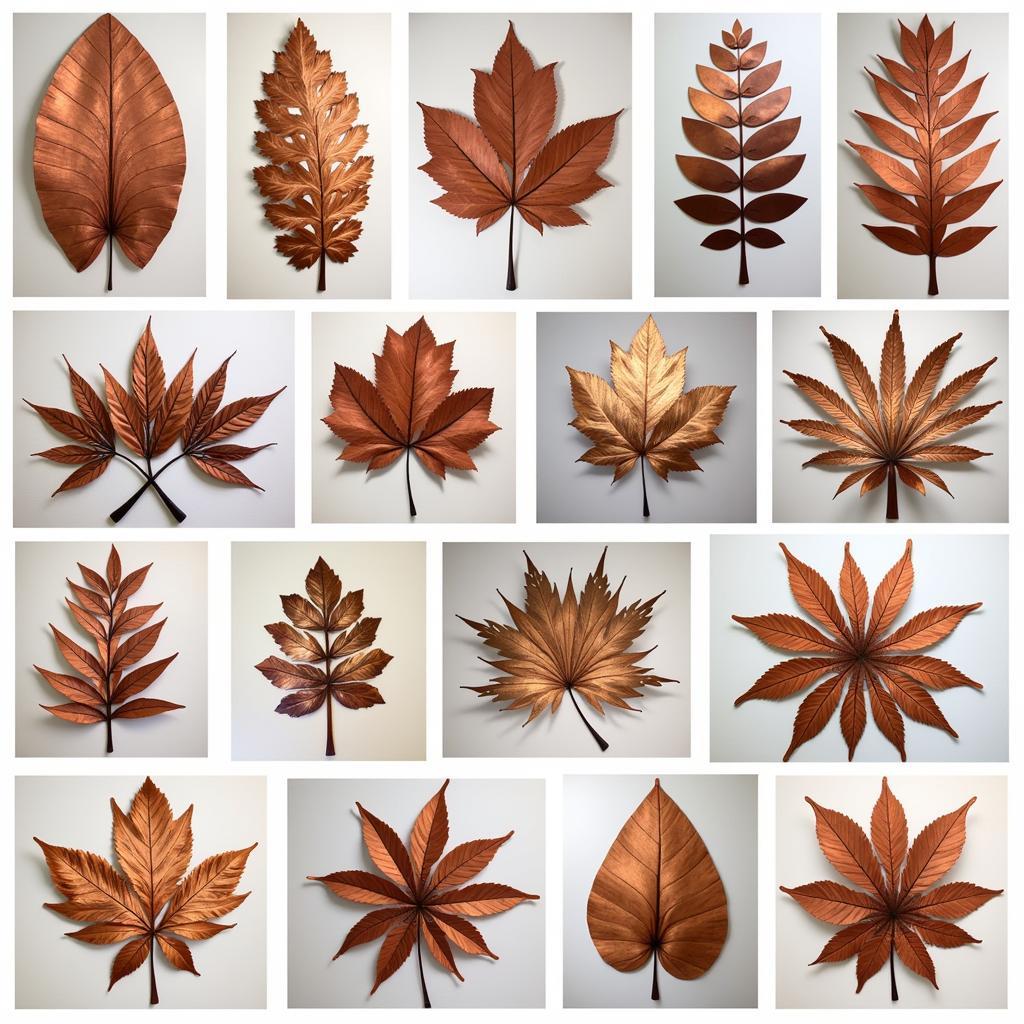 Different Styles of Copper Leaves Wall Art