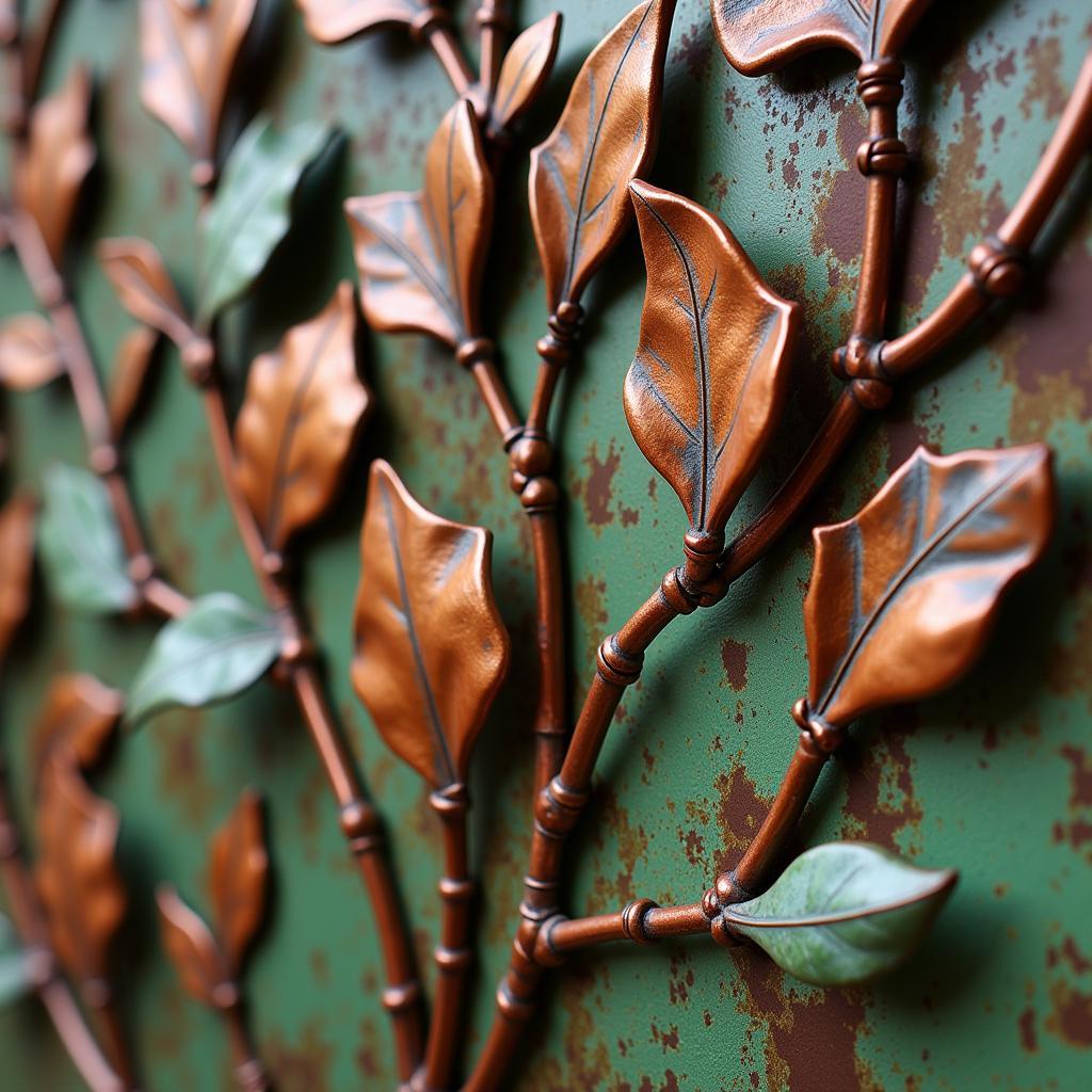 Copper Wall Art with a Green Patina