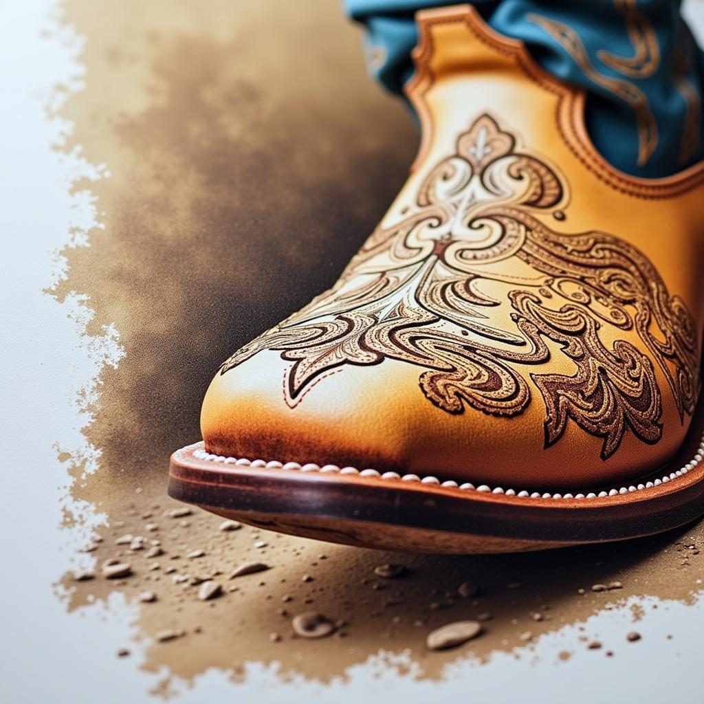 Unique Cowboy Boot Art Print