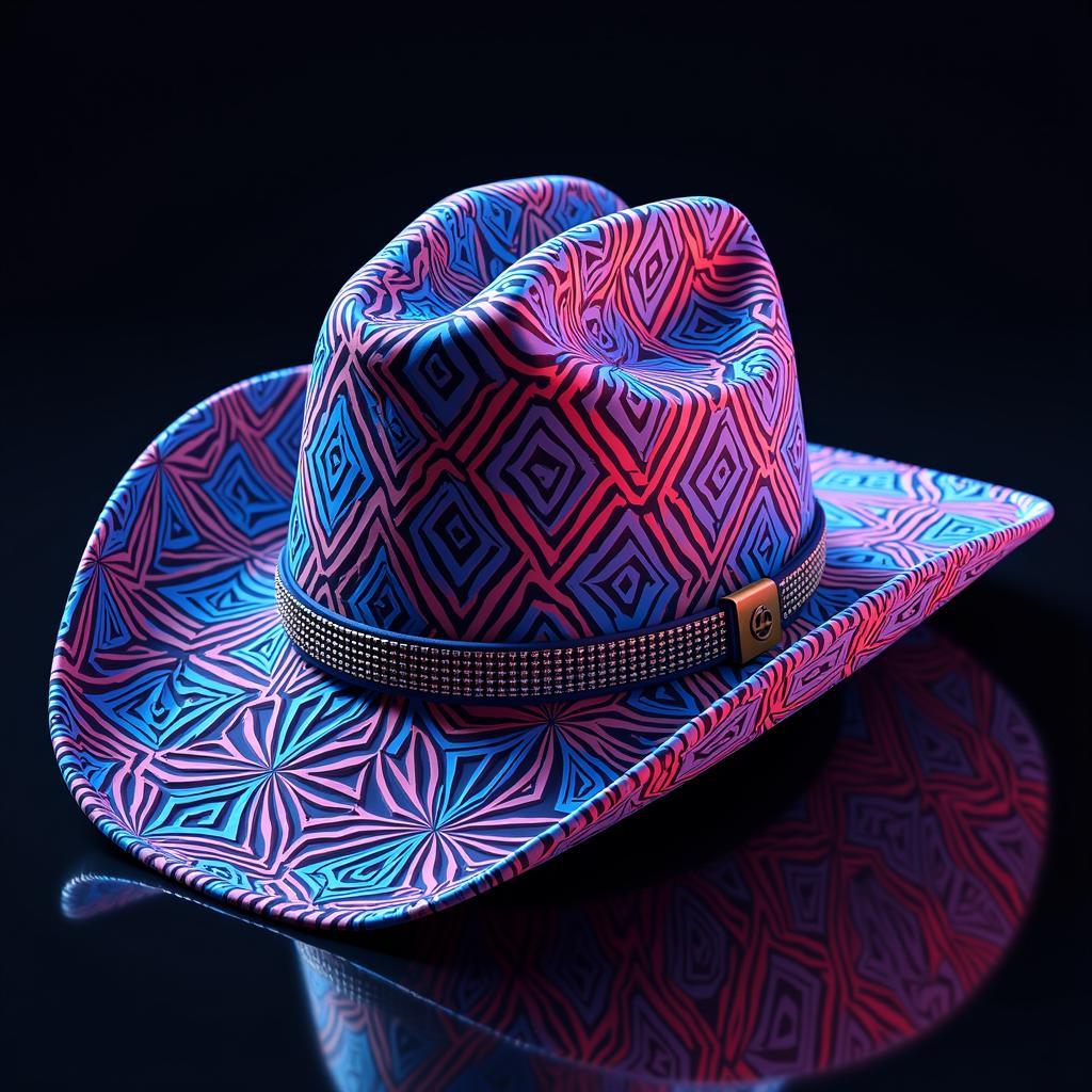 Cowboy Hat with Geometric Digital Art