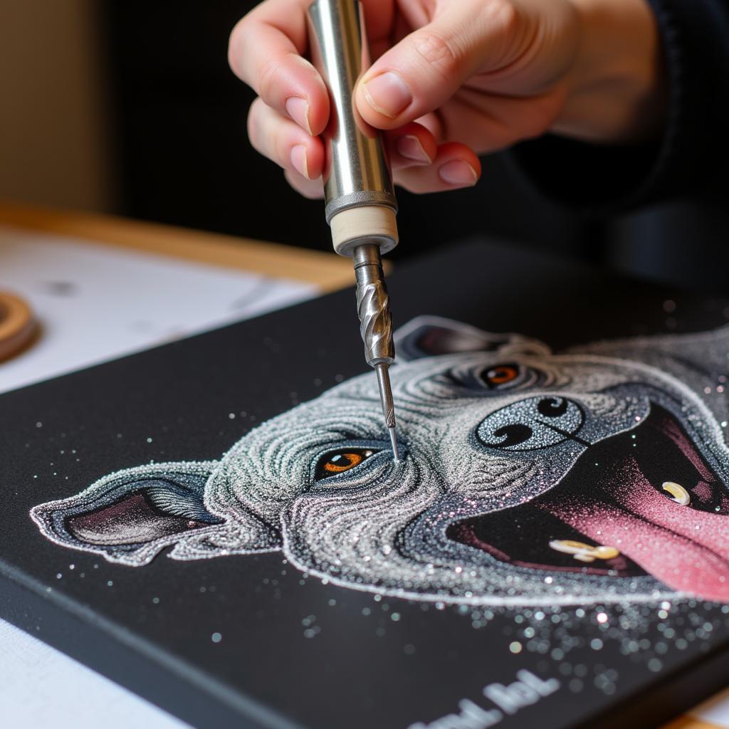 Creating a Sparkling Pitbull Diamond Art Piece