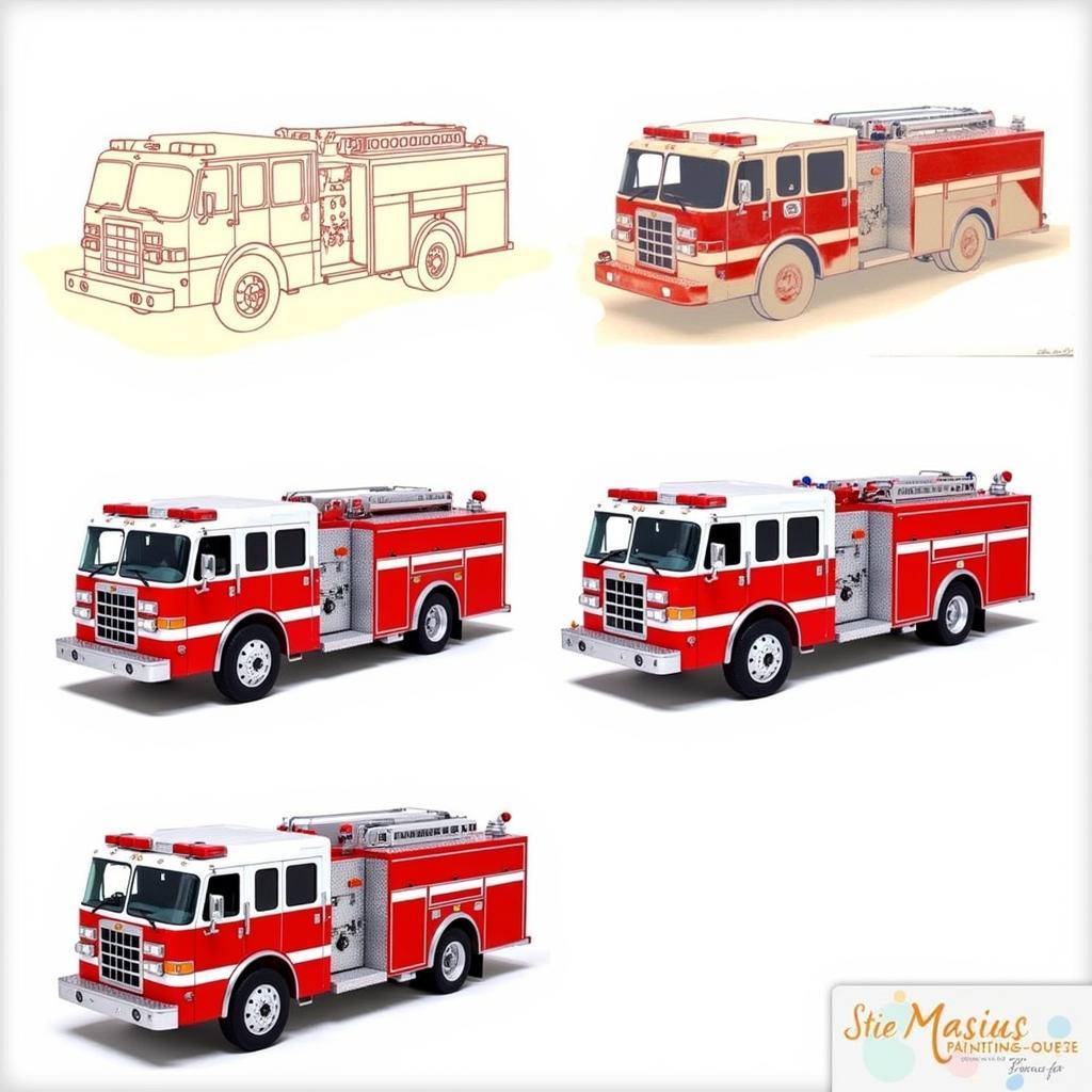 Creating a Fire Truck Painting with Acrylics