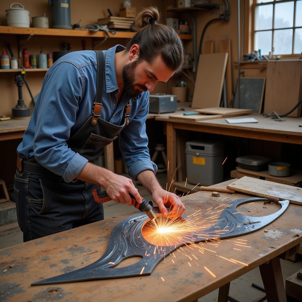 Creating Metal Wave Wall Art in an Artist's Studio