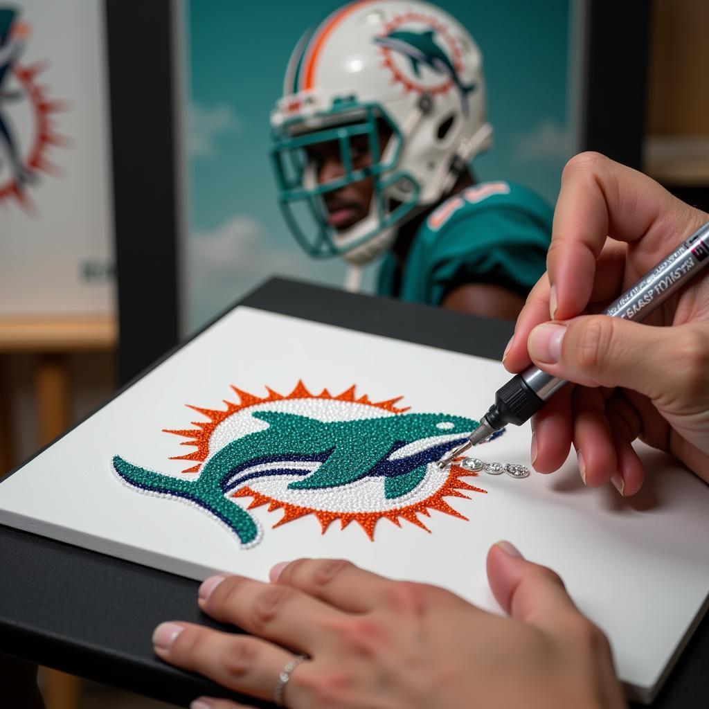 Creating Miami Dolphins Diamond Art