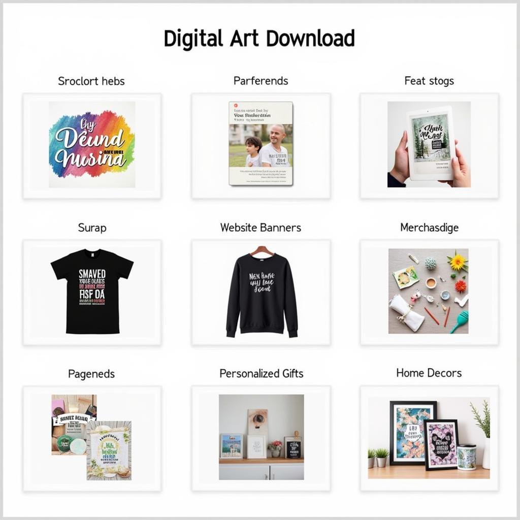 Using digital art downloads for various creative projects.