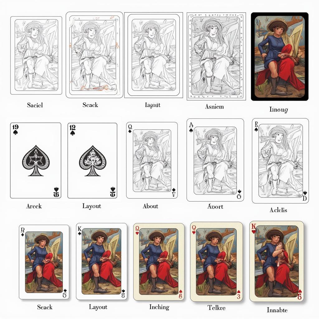 Process of creating a custom art deck of cards using digital software