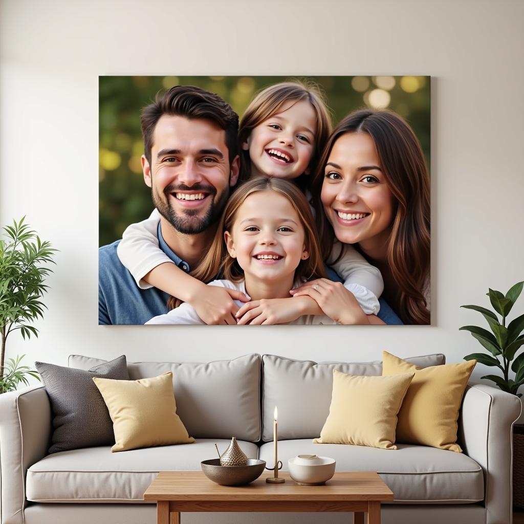 Family portrait customized canvas wall art