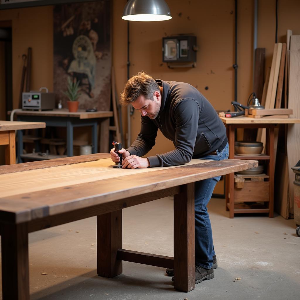 Custom Designed Dining Table in a Grand Rapids Workshop