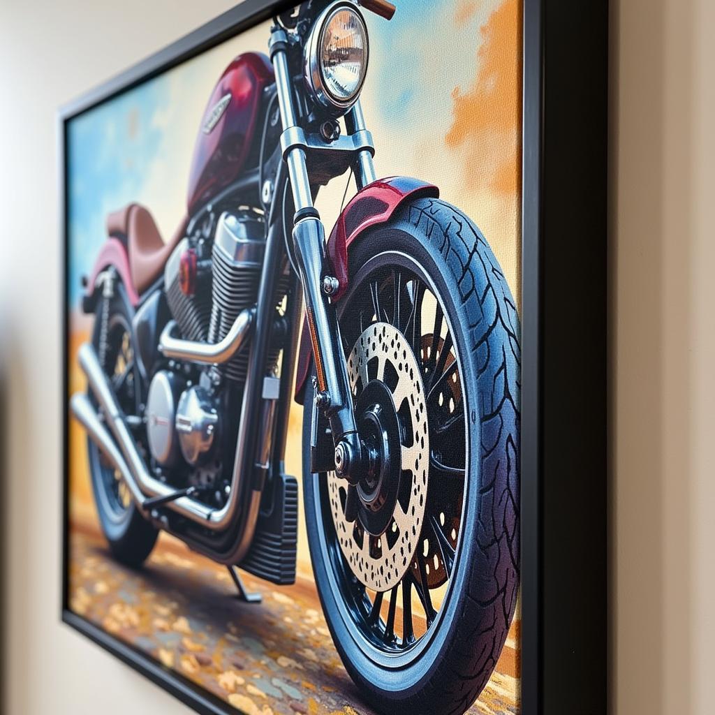 Custom Motorcycle Art Canvas