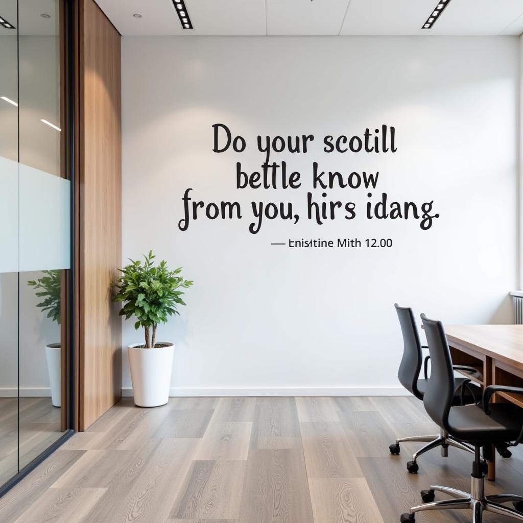 Custom Vinyl Lettering in an Office Space Featuring a Motivational Quote