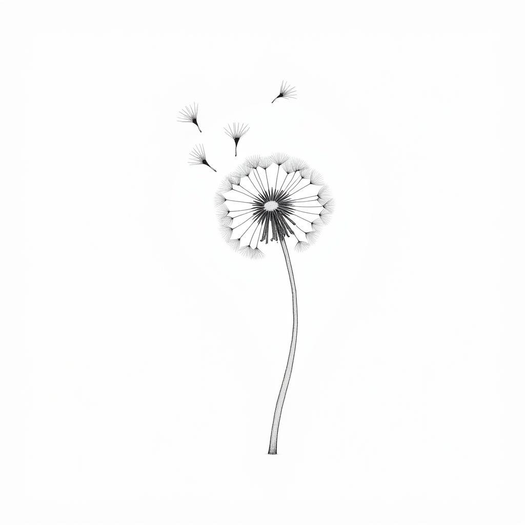 Minimalist Dandelion Art Print Design