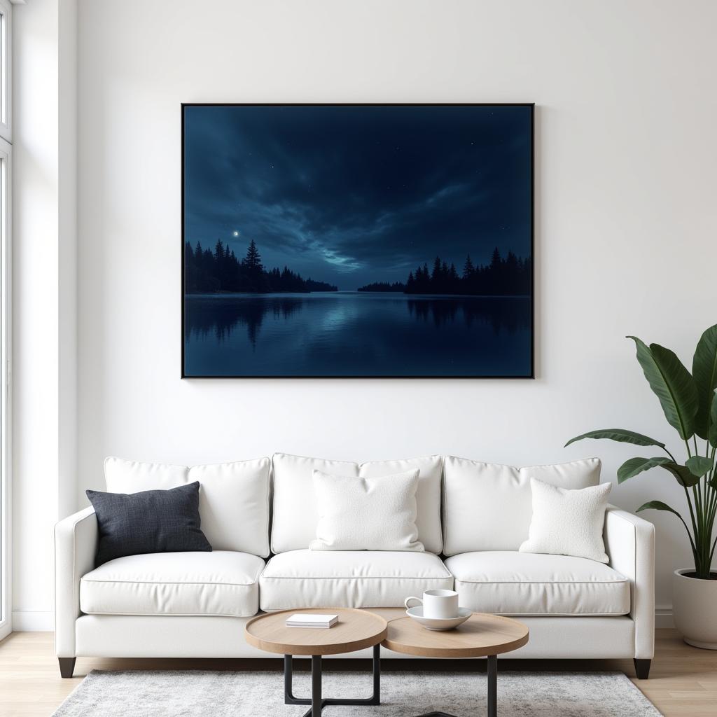 Dark Blue Abstract Art in Interior Design