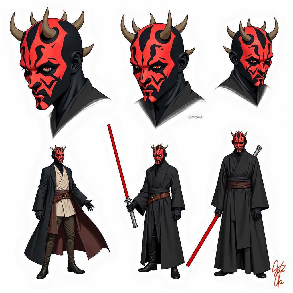 Darth Maul Concept Art Variations