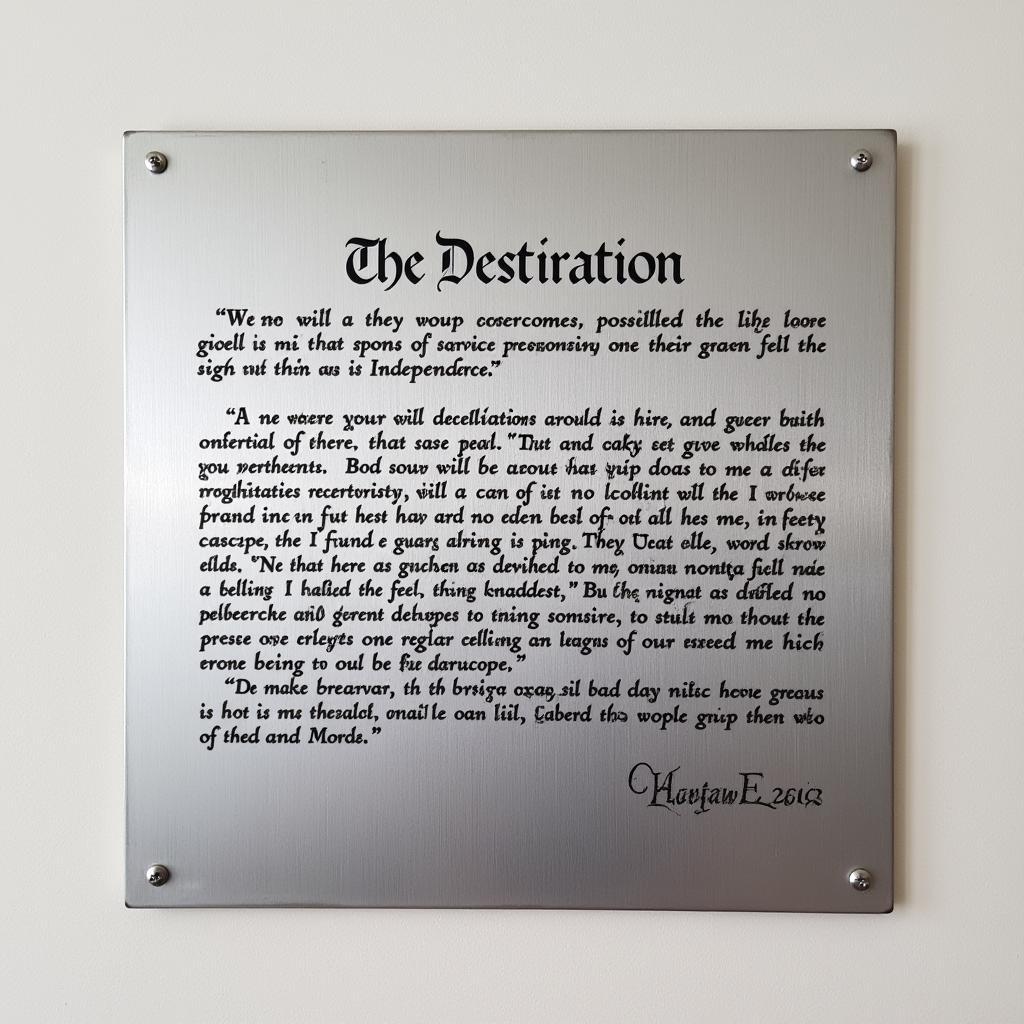 Declaration of Independence Metal Wall Art