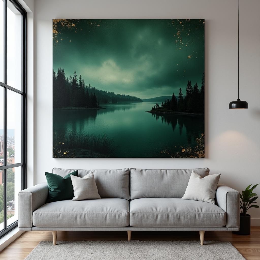 Deep Forest Green Canvas Wall Art