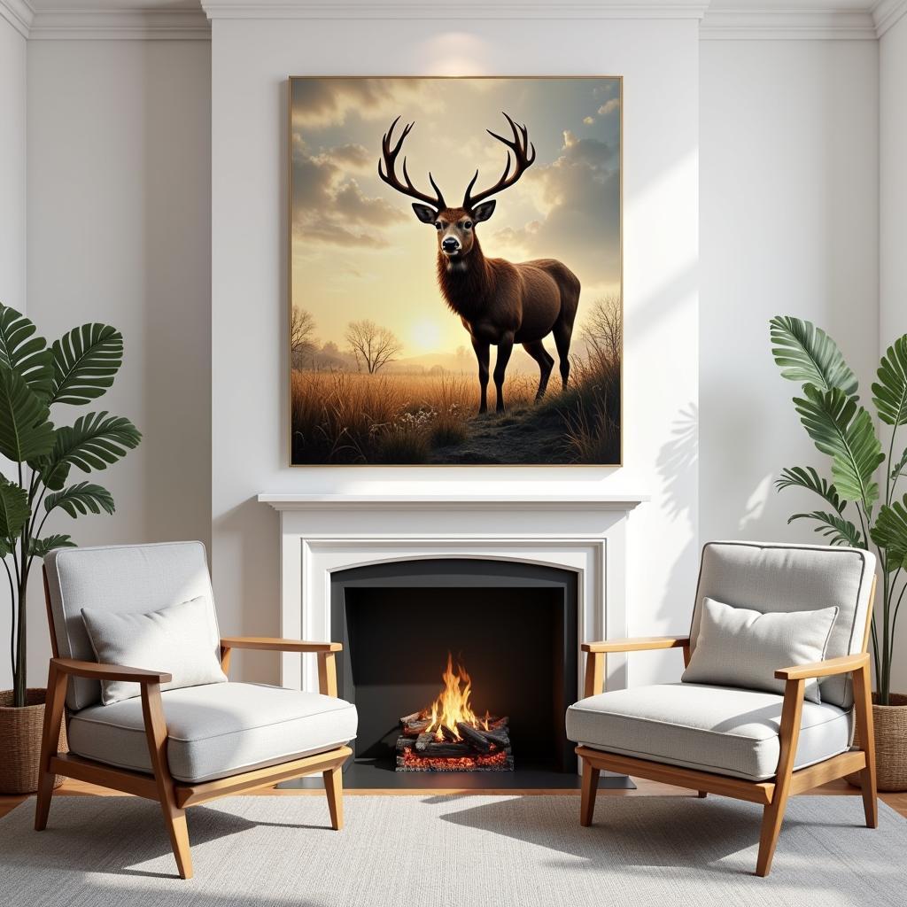 Deer Art Painting: Home Decor