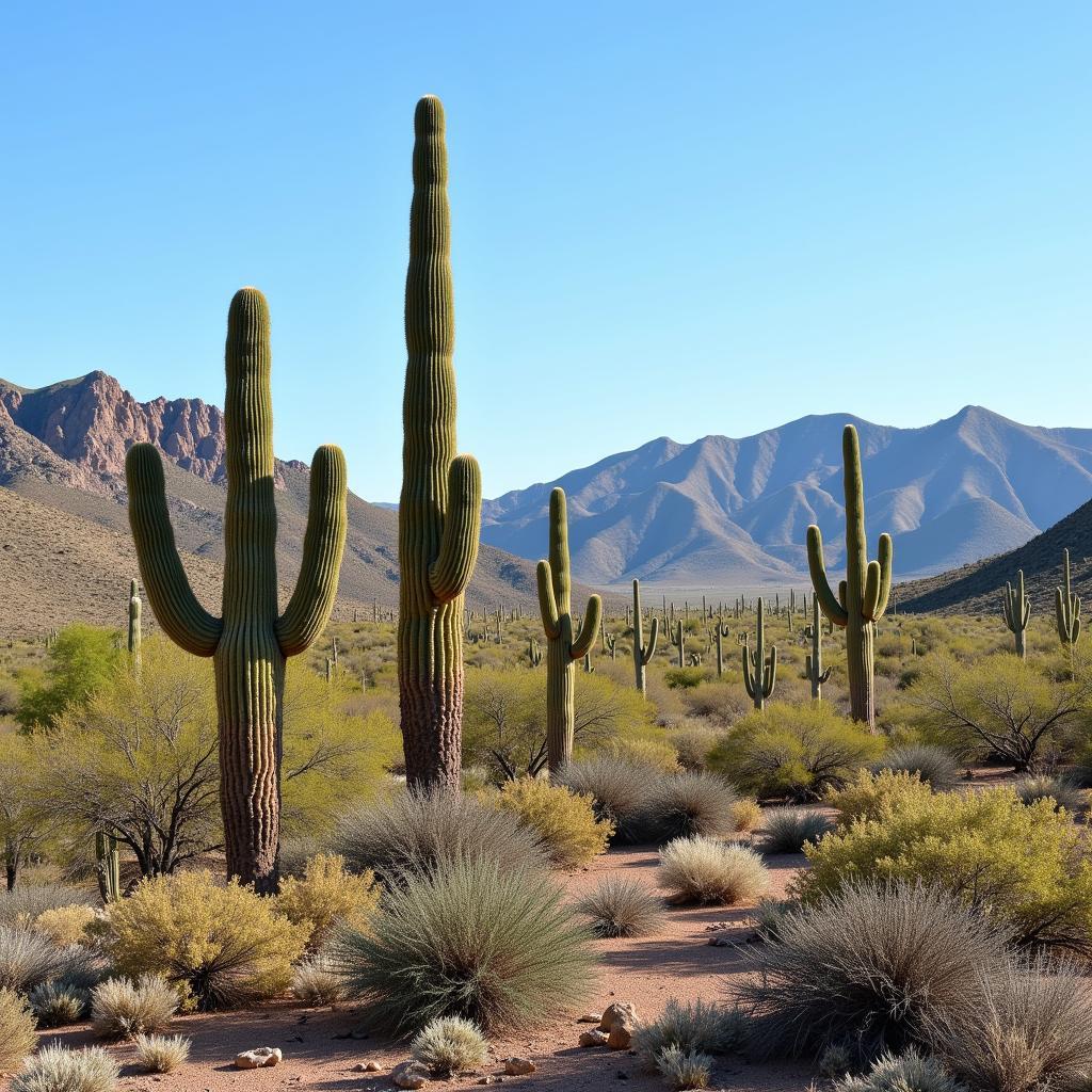 Desert Landscape with Cactus Art Print