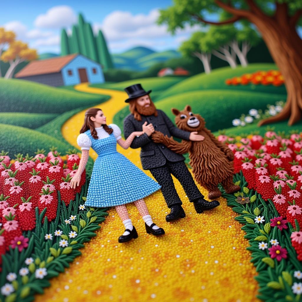 Detailed Wizard of Oz Diamond Painting Close-up