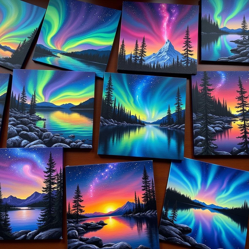 Diamond Art Northern Lights Kits Depicting Aurora Borealis