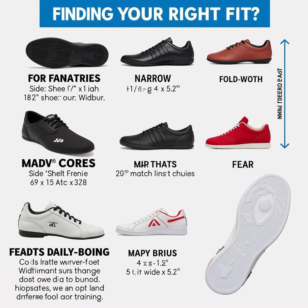 Different martial arts shoes catering to various foot sizes and widths