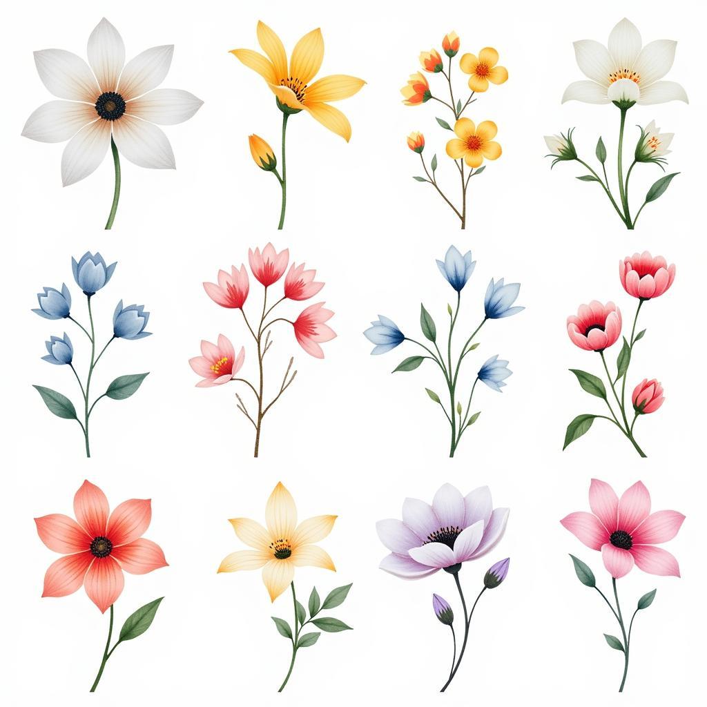 Different Styles of Watercolor Flower Wall Art