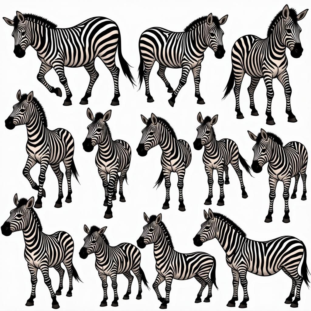 Different Styles of Zebra Click Art