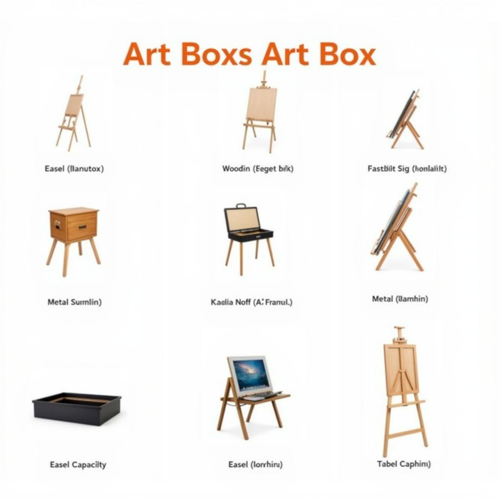 Different Types of Art Boxes with Easels