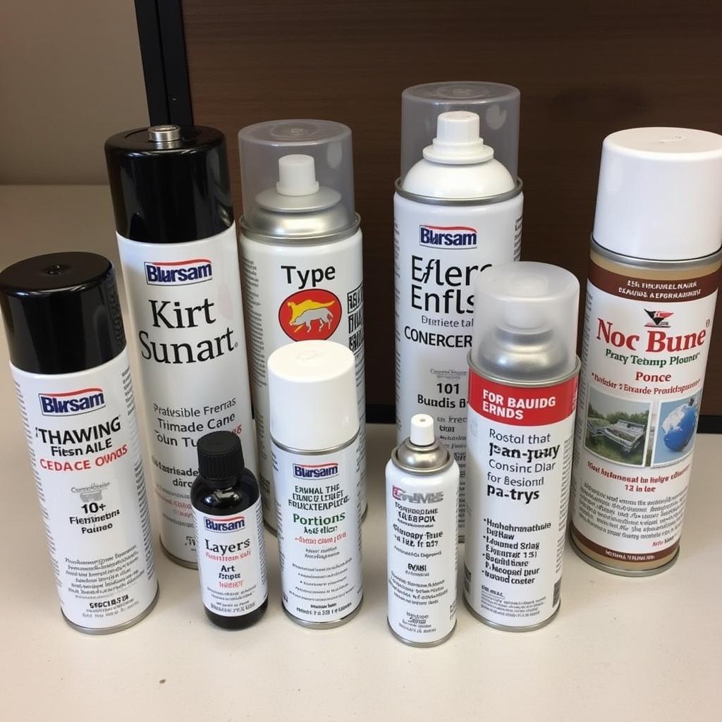 Different types of art fixative spray cans