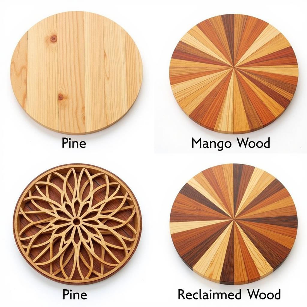 Various Wood Types for Mandala Wall Art