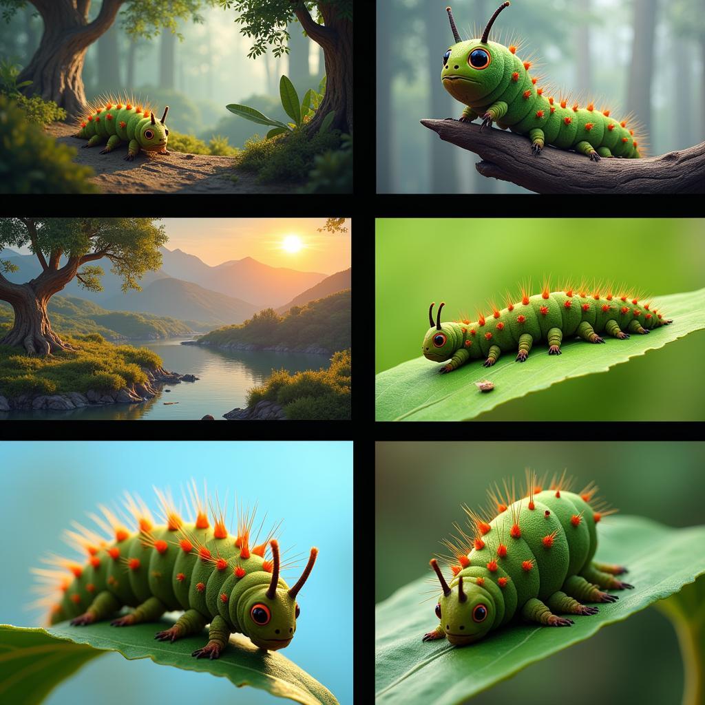 Digital Art Caterpillar Designs