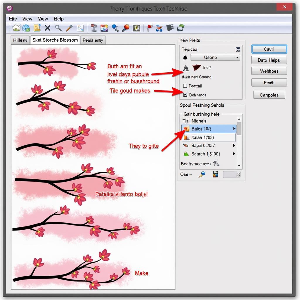 Digital Cherry Blossom Art Tutorial: Brush Techniques