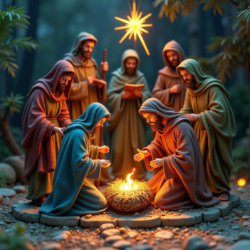 Digital Christmas Manger Art with 3D Rendering