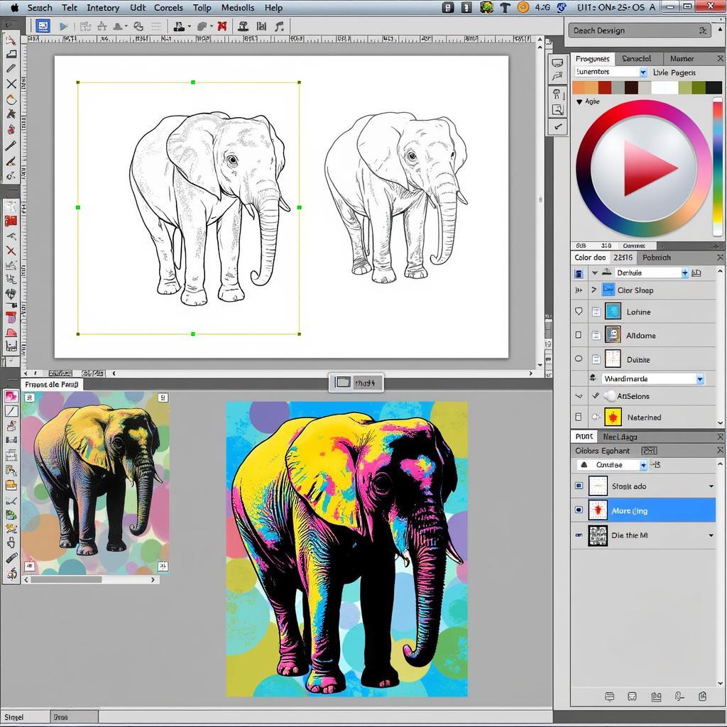 Digital Elephant Pop Art Creation