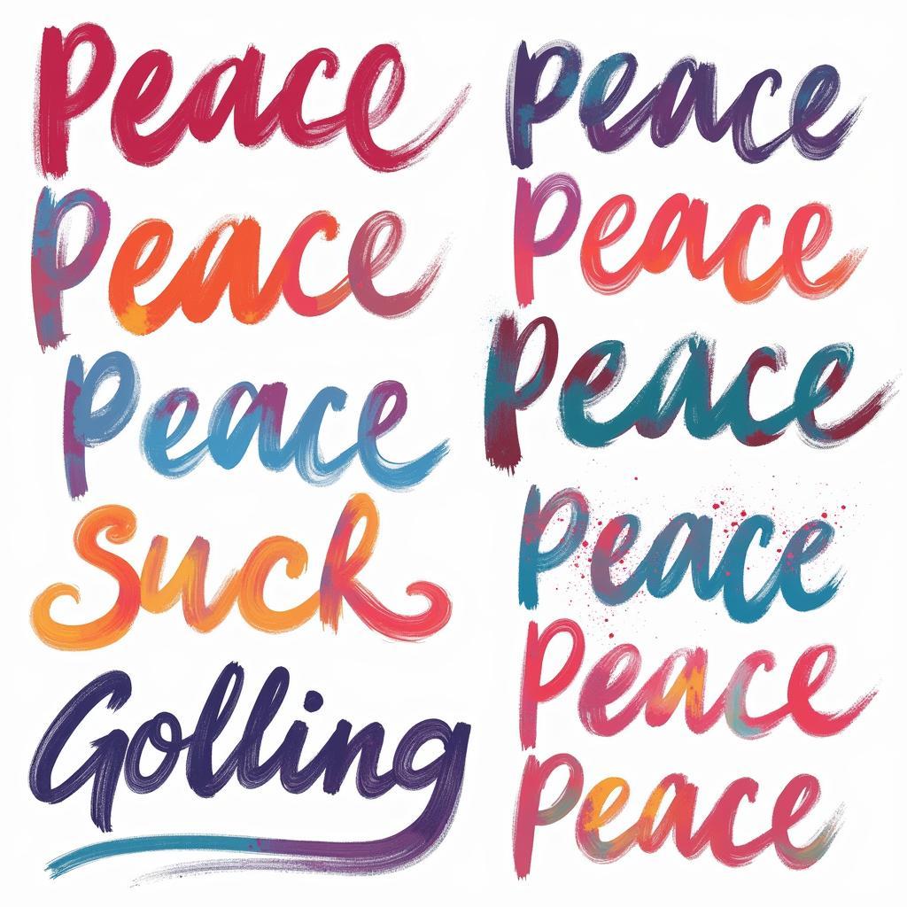 Digital Painting Techniques for Peace Word Art