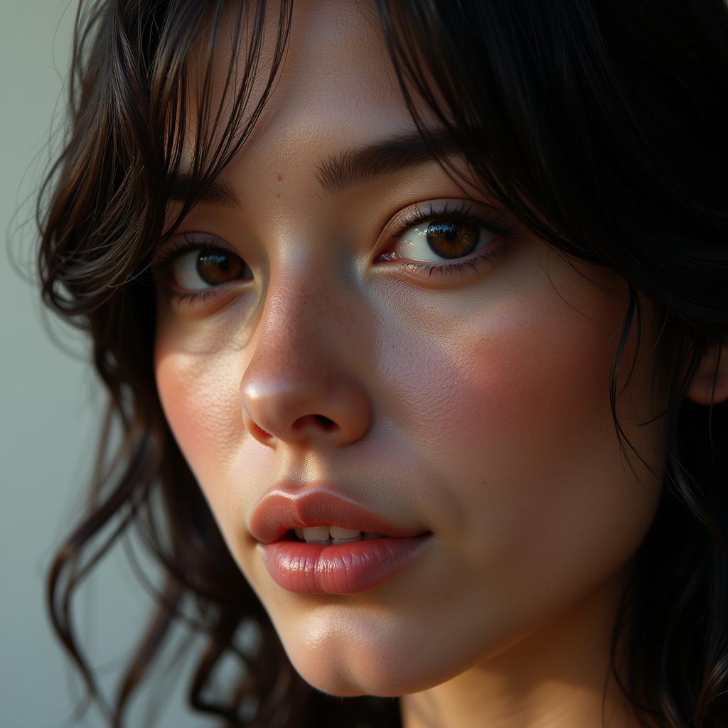 Hyperrealistic Digital Portrait with Detailed Texture