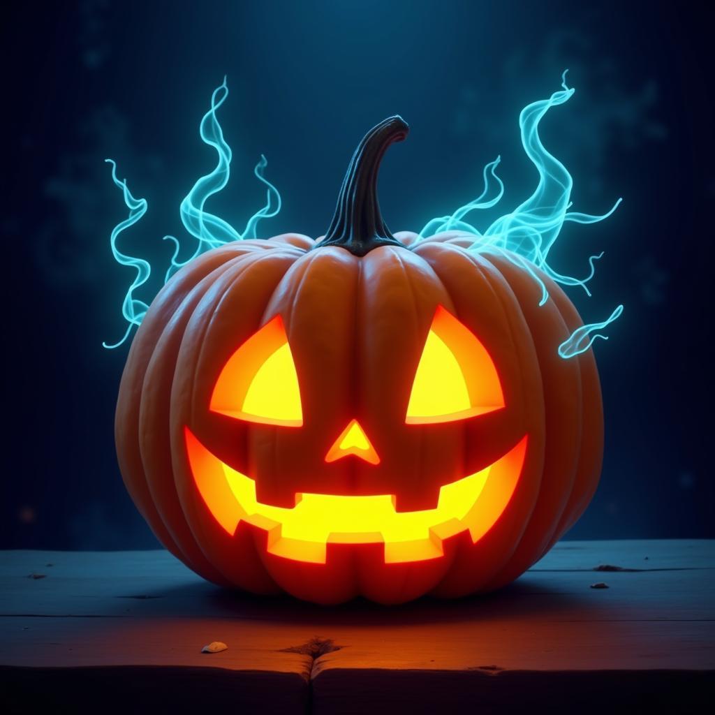 Digital Samhain Art: Glowing Pumpkin