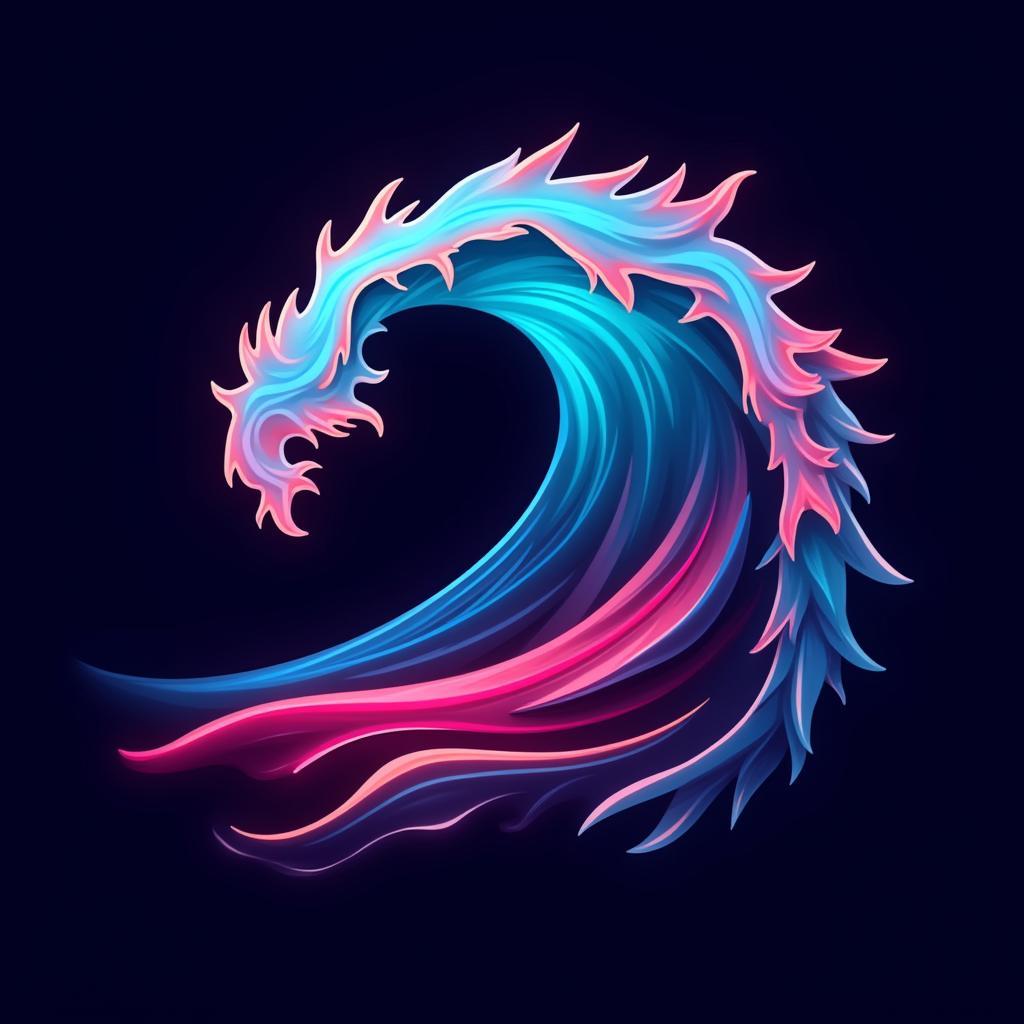 Digital Surf Art: Neon Wave Design