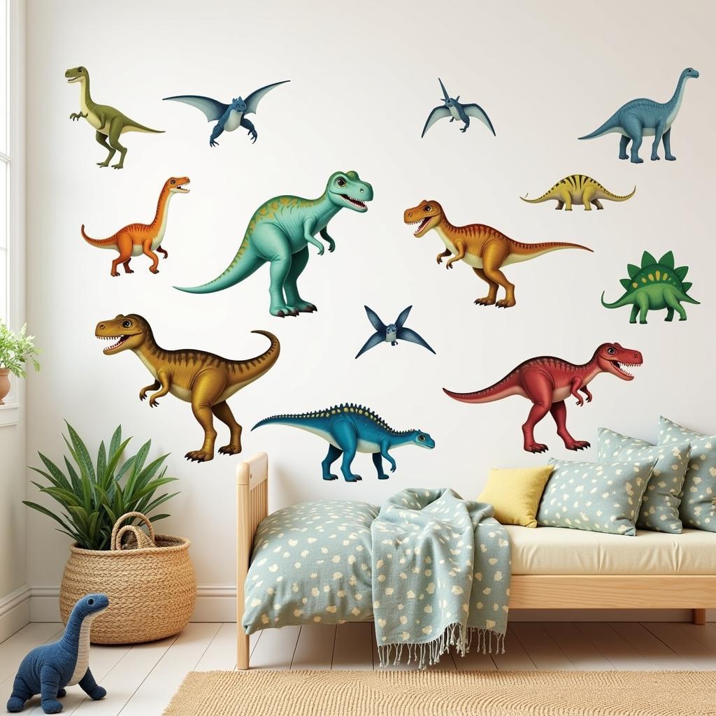 Dinosaur Wall Art Stickers for Kids Room Decor