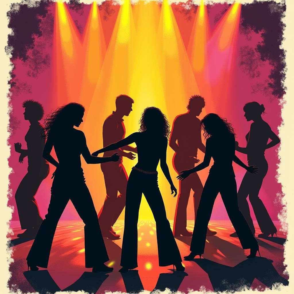 Disco Dancers Art Print: Dynamic Figures in Motion