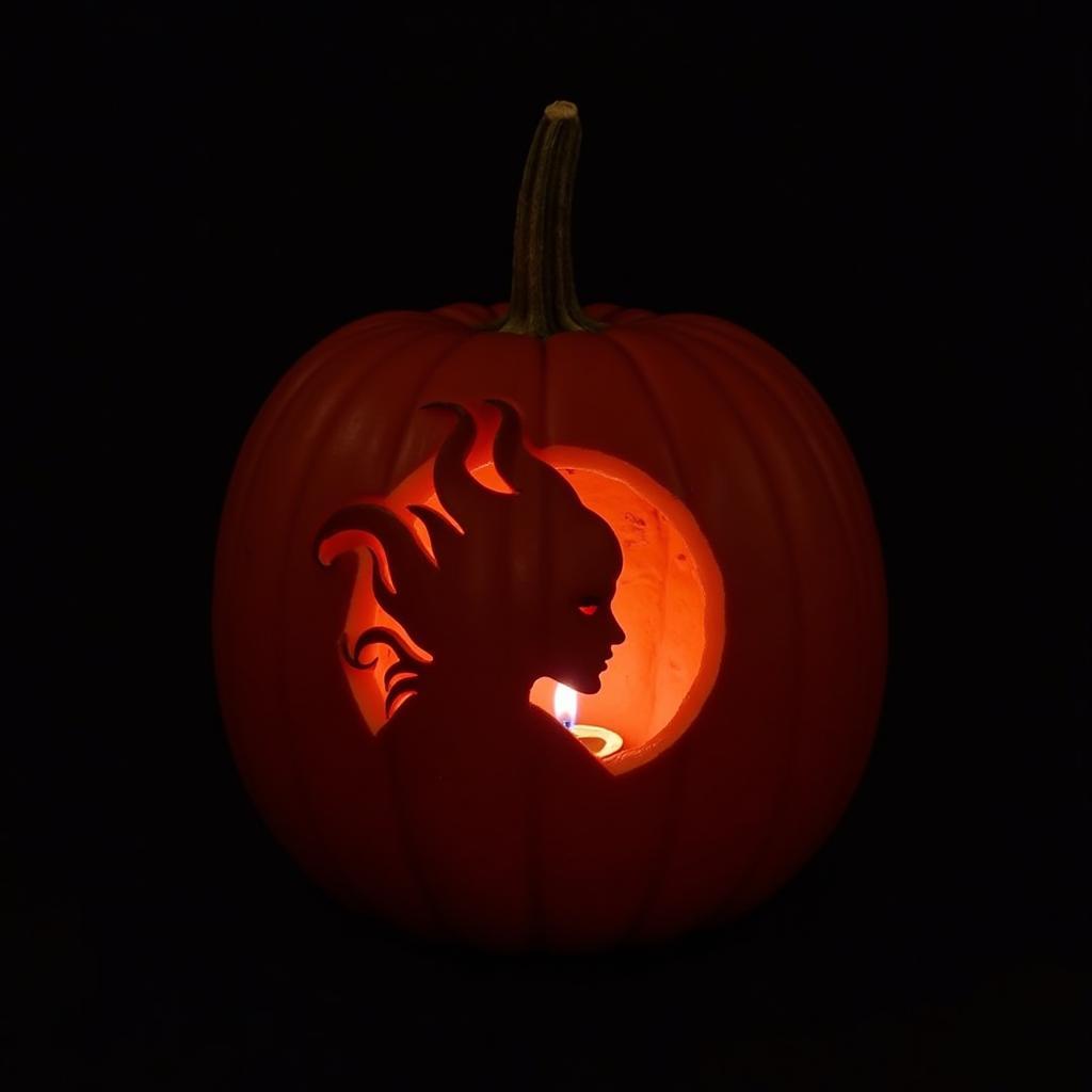 Maleficent inspired pumpkin carving for Disney Halloween Art