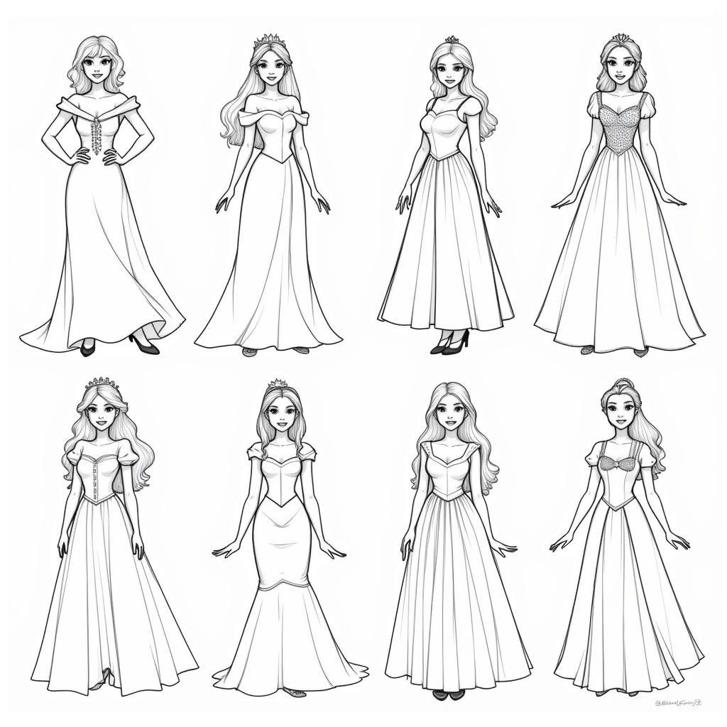 Disney Princess Character Design Sketches