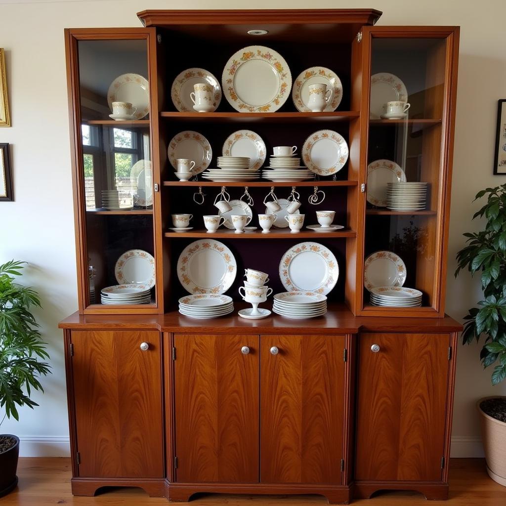 Displaying an Art Deco Dish Set in a Glass Cabinet