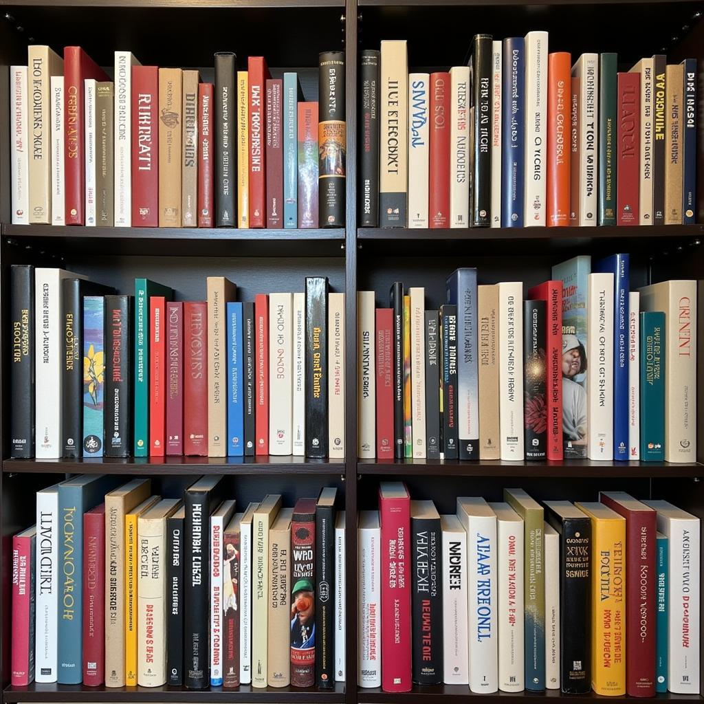 Diverse Art Book Collection on a Shelf