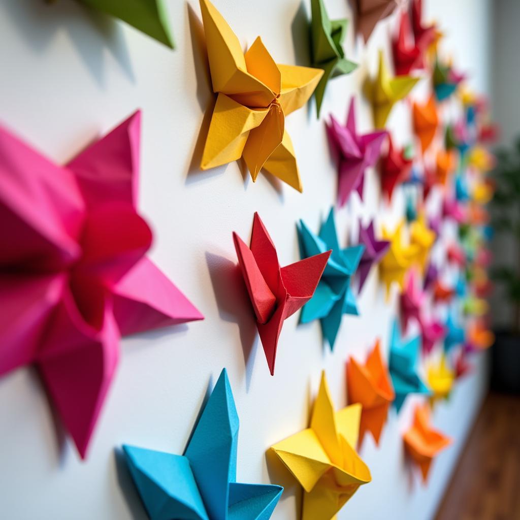 DIY 3D Wall Art Using Paper Origami