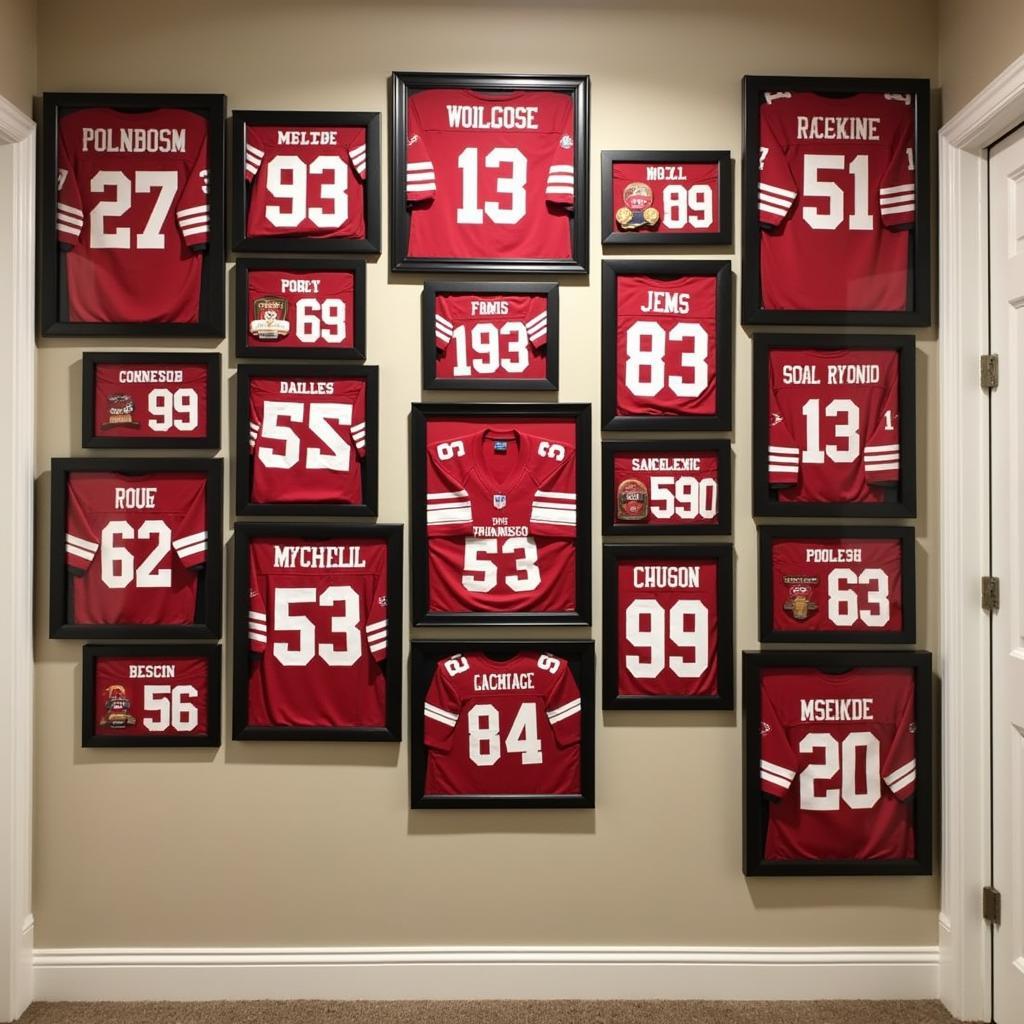 DIY San Francisco 49ers Wall Art from Repurposed Jerseys