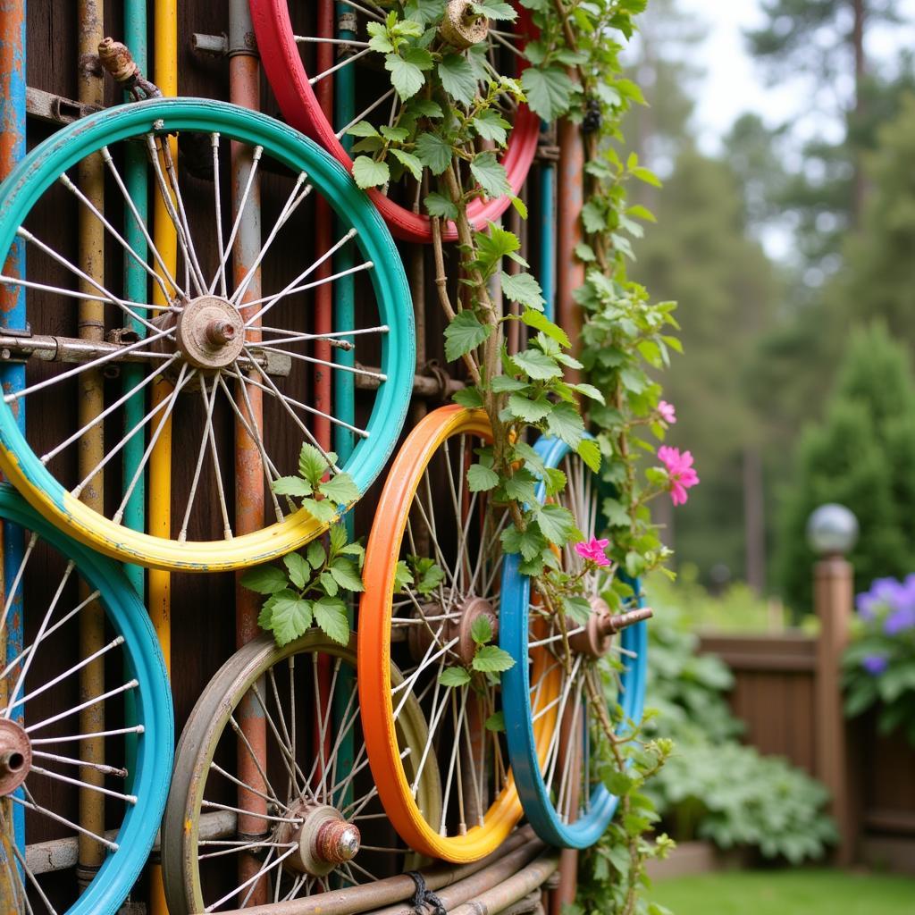 DIY Art Trellis Created from Recycled Materials